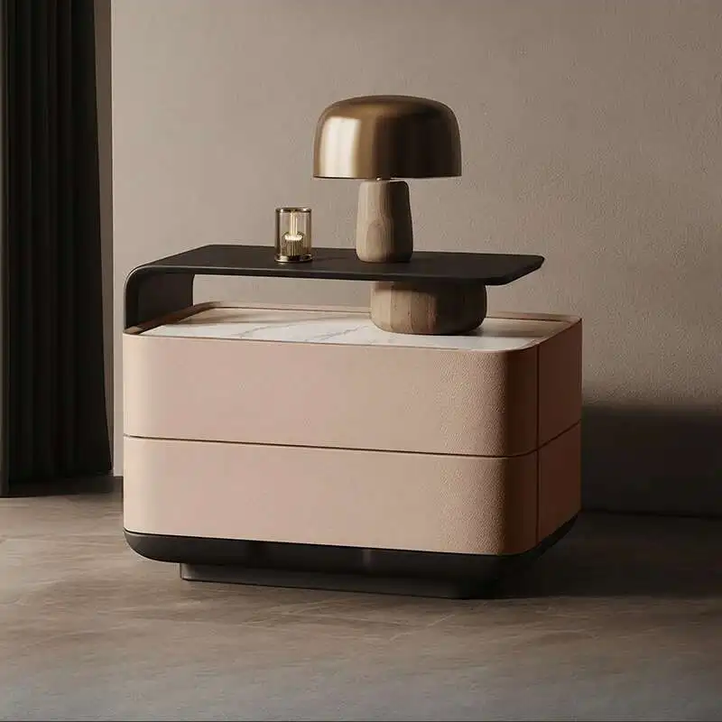 

Luxury Storage Nightstand Vintage Simple Aesthetic Trendy Bedside Table Italian Modern Comodini Camera Letto Bedroom Furniture