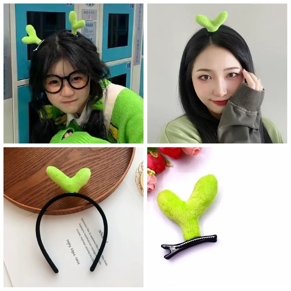 Headwear Bean Sprout Hair Clips New Cute Style Hair Accessories Duckbill Clip Green Color Headband