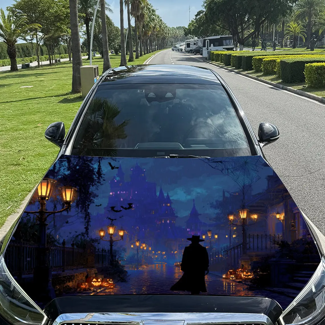 

Мистический замок с цилиндром, фигурка, виниловая пленка для автомобиля, материал ПВХ, водонепроницаемая наклейка на капот автомобиля, самоклеящаяся устойчивая к царапинам St