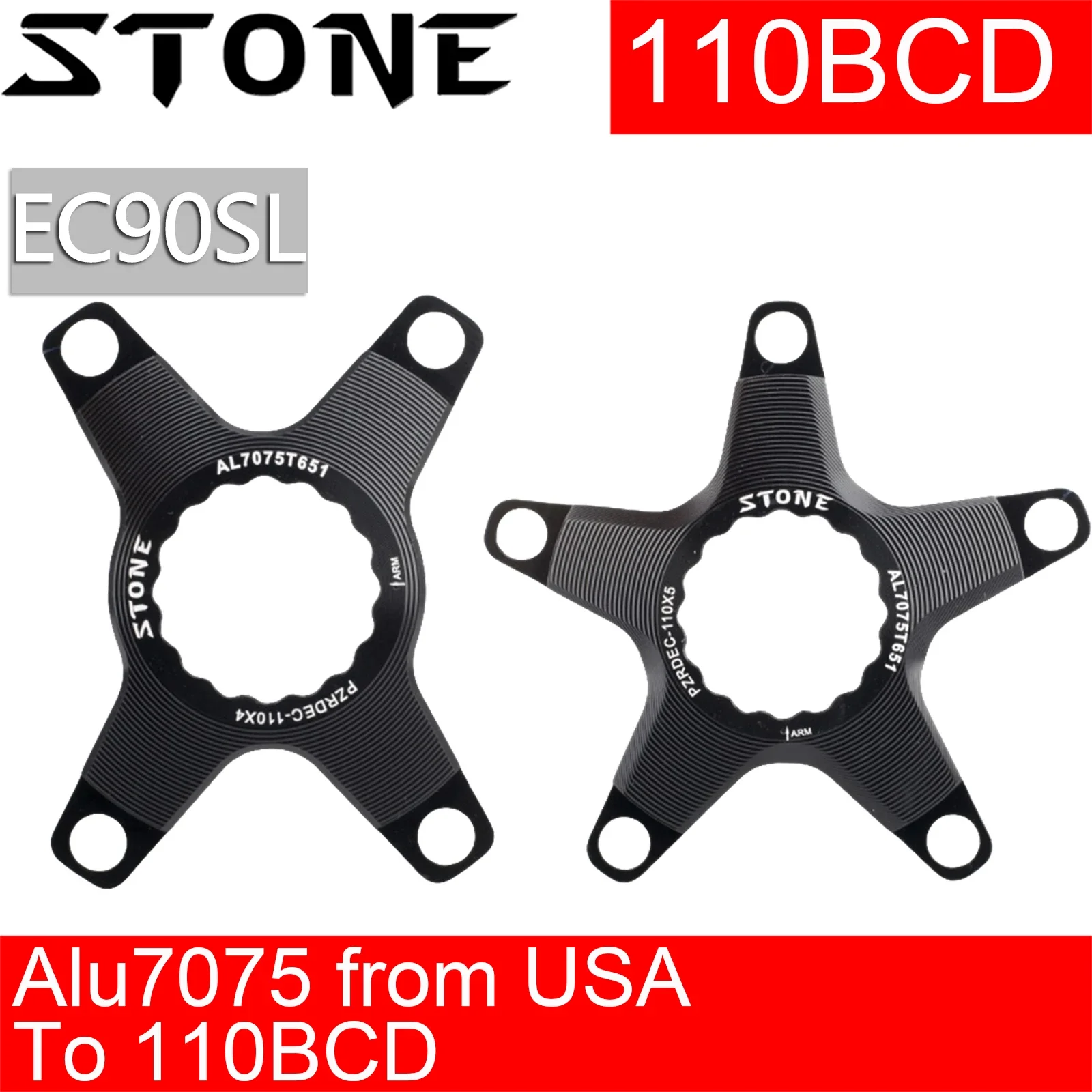 Stone Chainring Spider Adapter Converter for EASTON EC90SL To 110BCD 4 Bolts 5 Arms 4 Claw 110mm EC90