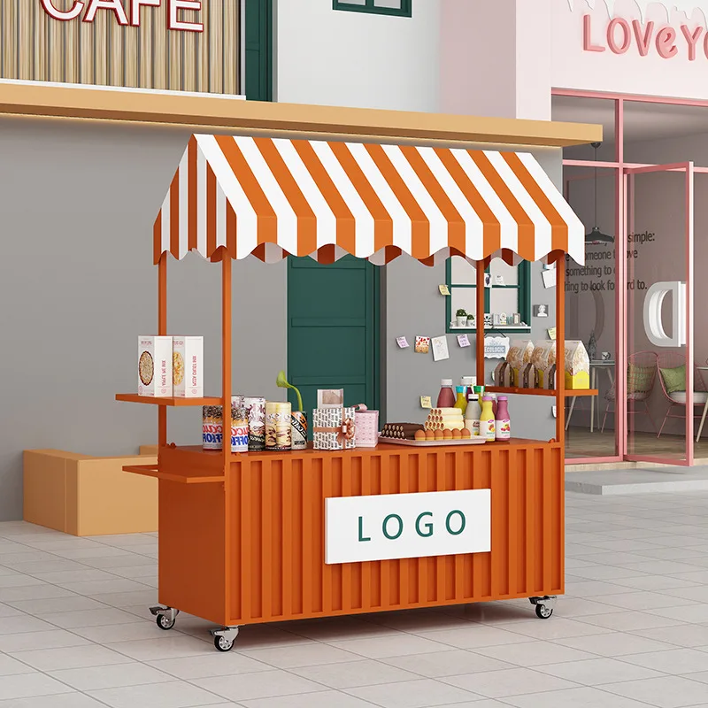 float stall snack truck stall commercial sales trolley wrought iron mobile shopping mall night market dining car storage