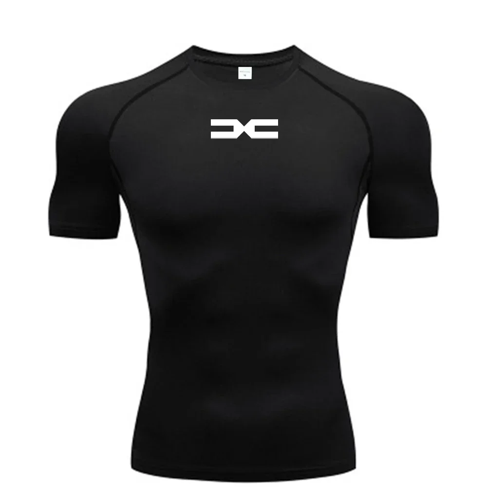 

Мужская компрессионная футболка 2026: летняя спортивная одежда, эластичная быстросохнущая футболка для бега, спортивные топы, футболки для тренировок в зале