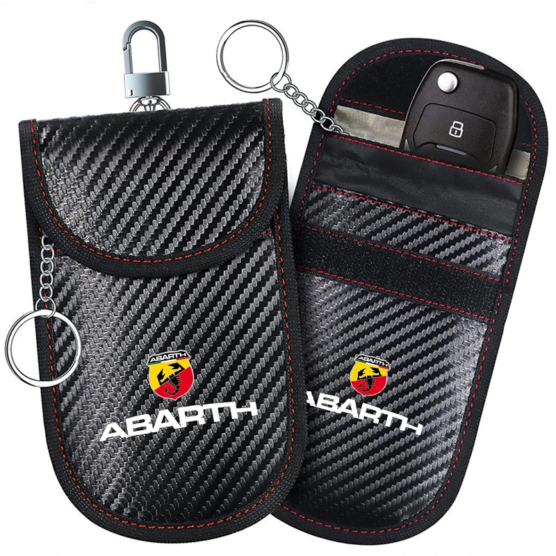 

Car Key Signal Blocker Case Faraday Cage Fob Pouch Keyless Rfid Blocking for abarth 695 595 500 competizione 124 Spider PUNTO
