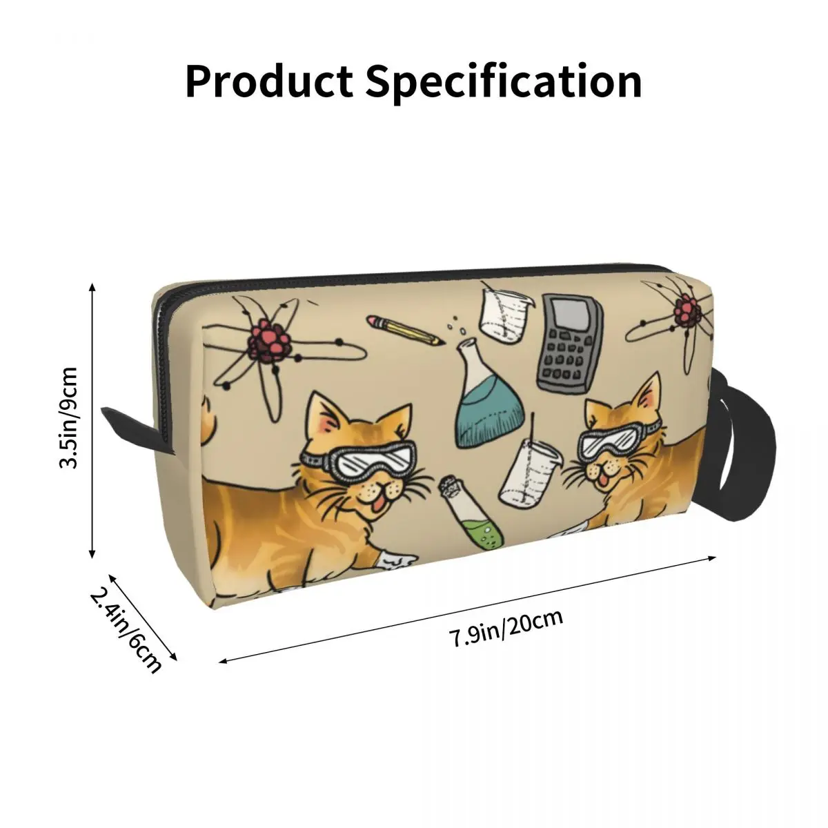 Cute Stem Cats borsa da toilette da viaggio per le donne scienza chimica trucco biologico borsa cosmetica Beauty Storage Dopp Kit