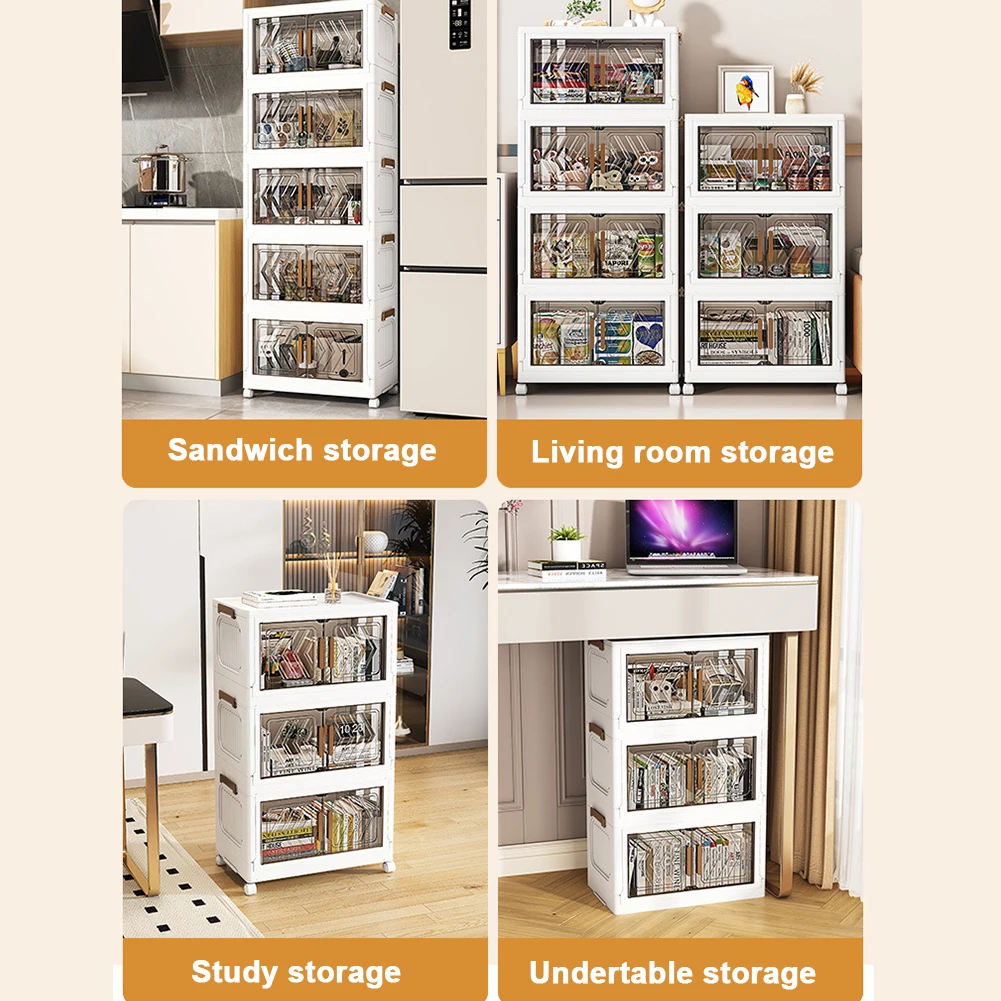 

4-уровневые штабелируемые контейнеры для хранения с крышками и дверцами на колесах. Пластиковый ящик для хранения. Штабелируемые органайзеры для шкафа для домашнего офиса в общежитии.