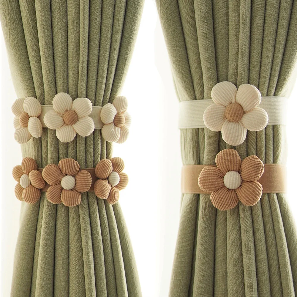 Blumen vorhang Riemen japanischen Stil gewebten Vorhang Kordel zug Seil Cartoon Blumen vorhang Schnalle Blume Quaste Vorhang Raff halter