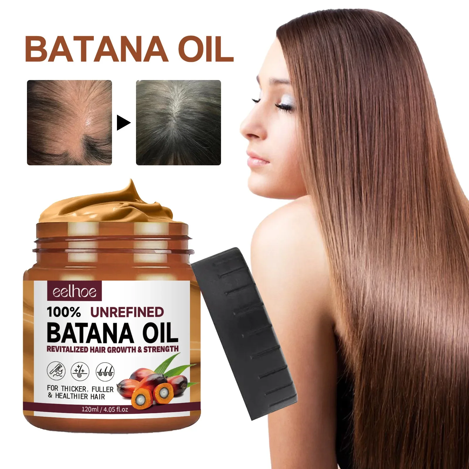 

100% Pure Organic Hair Mask Batana Oil Hair Growth Oil Natural Treatment Nourish Reduce Hair Loss Anti-Breakage Care Products