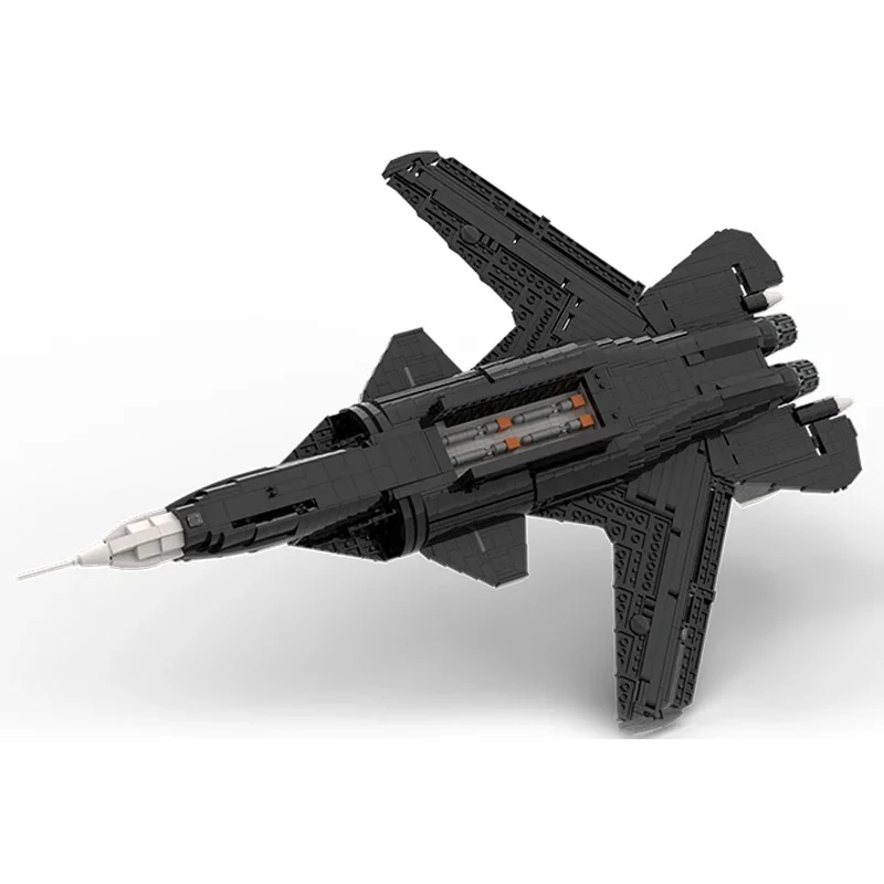 Moc Bouwstenen Militair Model SU-47 Russische Gevechtstechnologie Modulaire Blokken Geschenken Speelgoed Voor Kinderen Diy Sets Assemblage