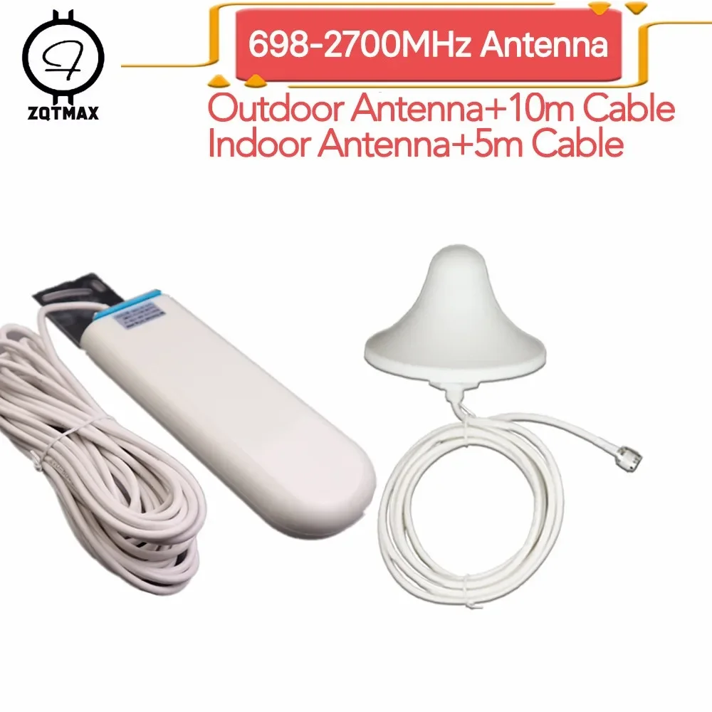 

ZQTMAX 25dB outdoor Omni indoor antenna for LTE 700 800 1700 2600 cdma gsm dcs pcs mobile signal booster 2G 3G 4G UMTS amplifier