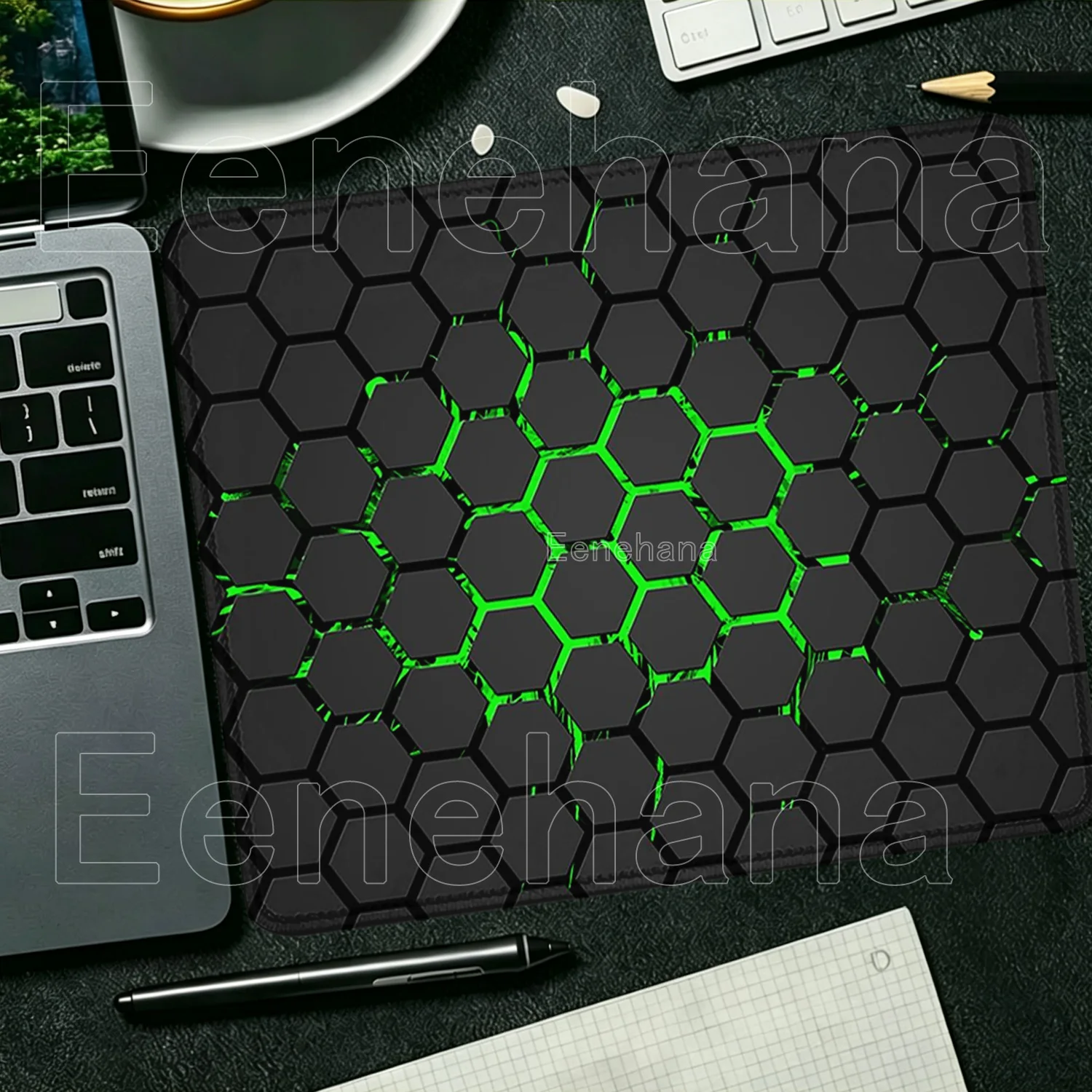 Small Size Hexagon Geometric Mouse Pad Keyboard Gamer Cushion Honeycomb HD Printing Mice Mat Rubber Desk Mat Art Design Desk Rug