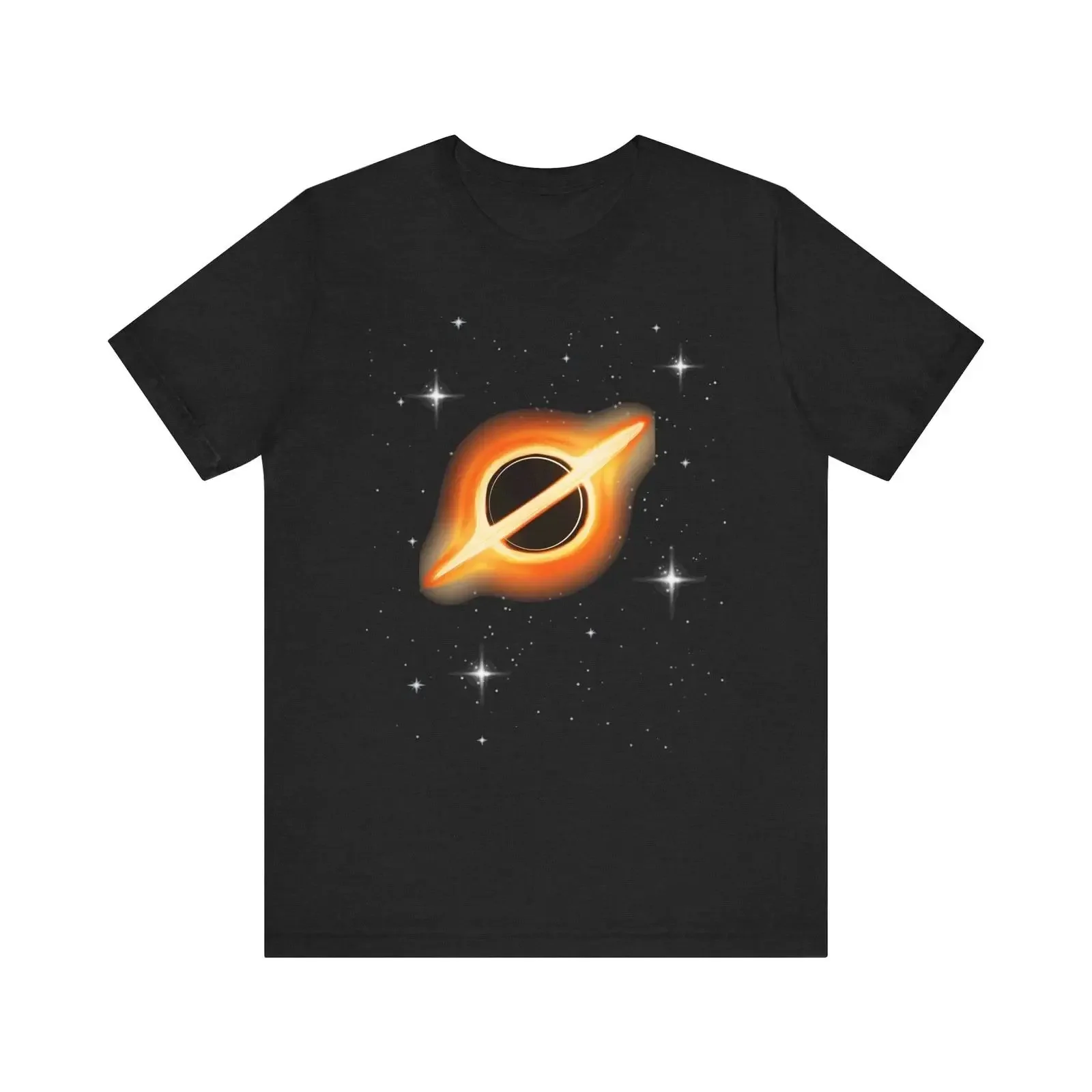 Fiery Ringed Black Hole T Shirt Space Planet Astronomy vintage Washed Slightly Casual Breathable Versatile Stylish