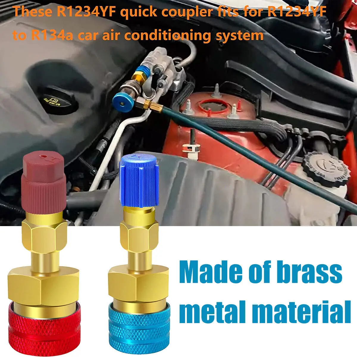 

Adapter Quick Fitting Coupler For R134A To R1234YF High Low Side Adapter Fitting Connector Car Airconditioning Fitting Car Tools
