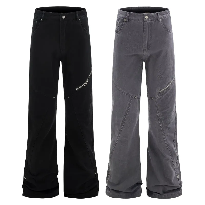 OR FL Retro Wash and Age Micro 100 Cotton Women Cargo Trousers American Style Vintage High Street Trend Slightly Flared Pants