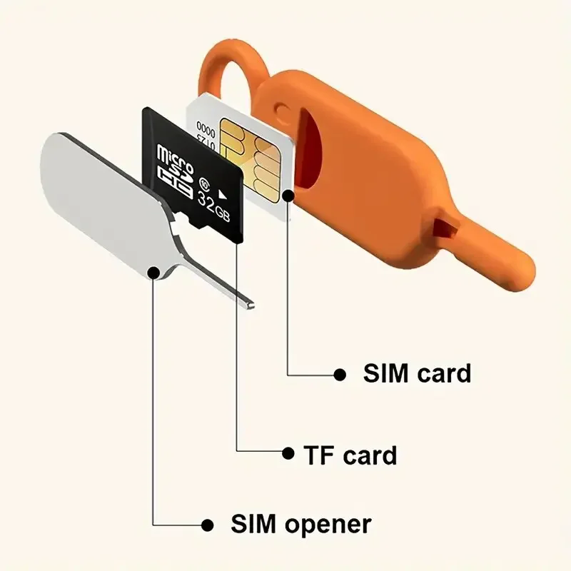 다기능 미니 휴대용 핸드폰 액세서리, SIM 카드 제거 바늘 핀 보호대 케이스, 새로운 스타일리시, 랜덤 색상, 2 in 1