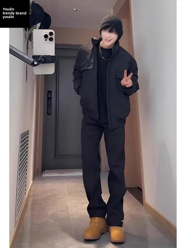 

Мужские брюки карго из быстросохнущего нейлона, прямые, ветрозащитные, водоотталкивающие, повседневные, молодежный стиль