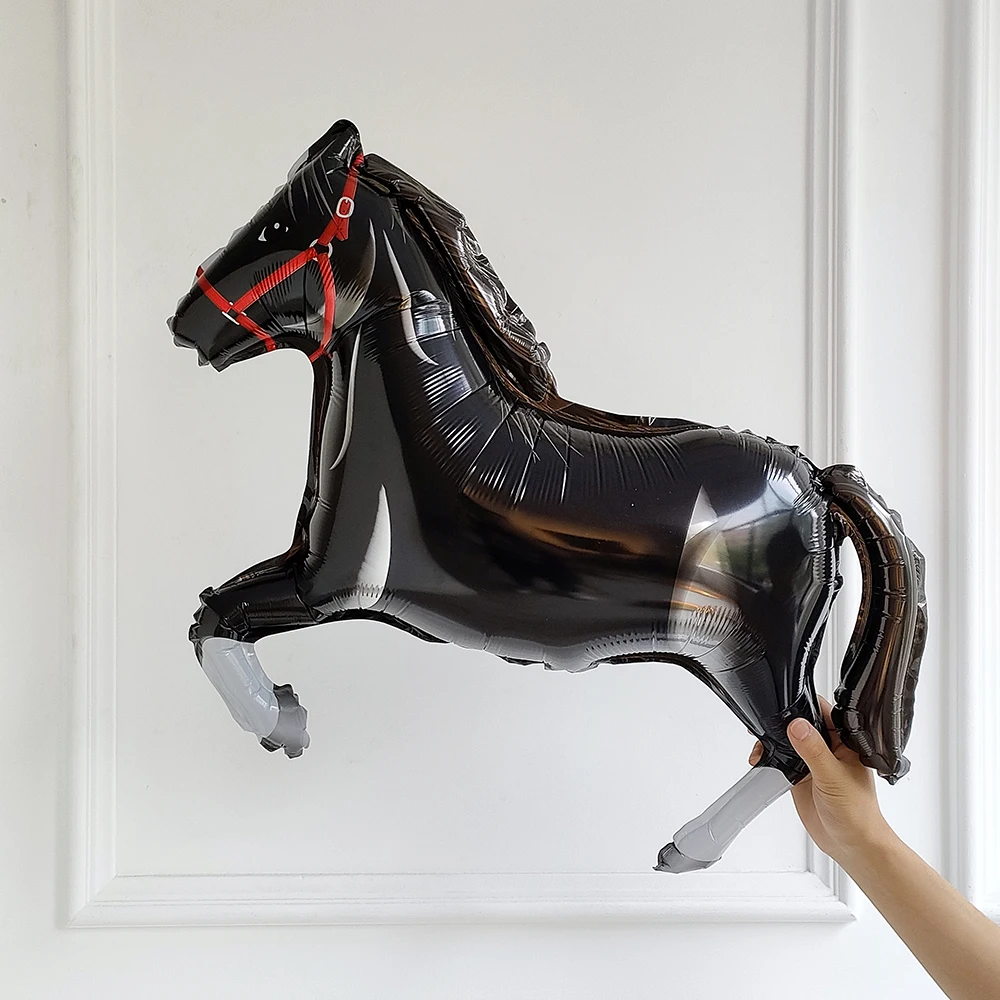 1/2pcs Large Black White Horse Balloon Aluminum Foil Horse-Shaped Balloons Cowboy Birthday Party Decoration Baby Shower Supplies