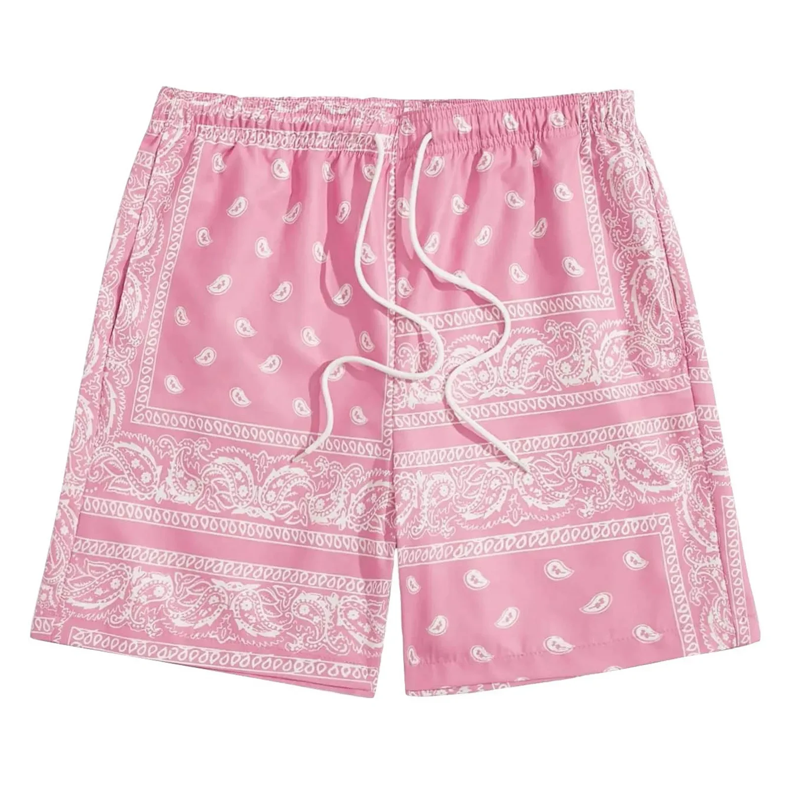 

Men'S Boho Drawstring Waist Shorts Paisley Print Summer Beach Shorts High Quality Shorts Men Plus Size Workout Gym Short Pants