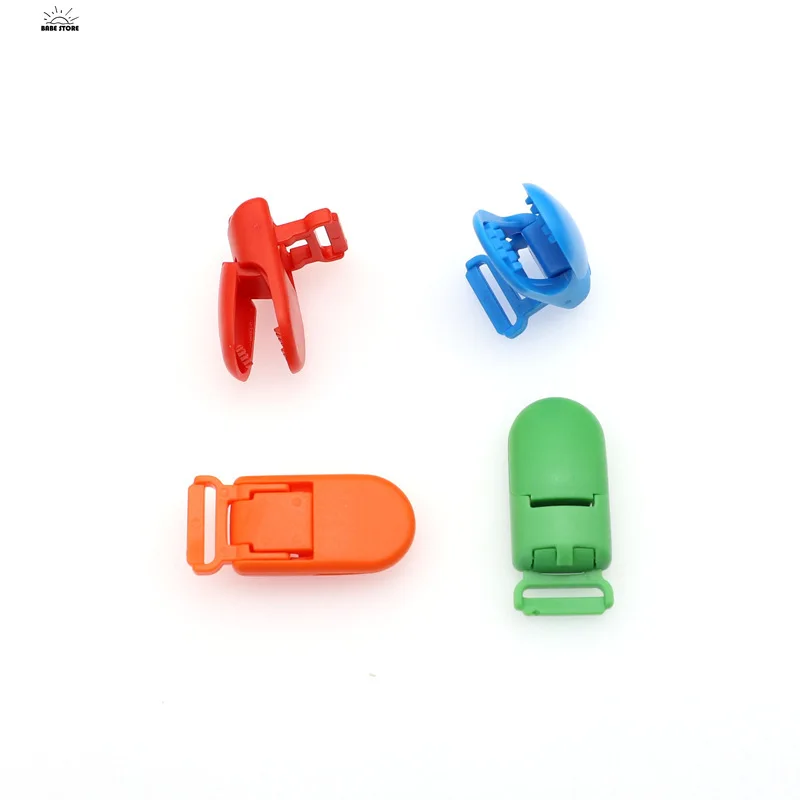 1PC 15mm Plastic Baby Pacifier Chain Clips DIY Multi Color Teether Soother Holder Accessories for Infant Dummy Nipples Clamp