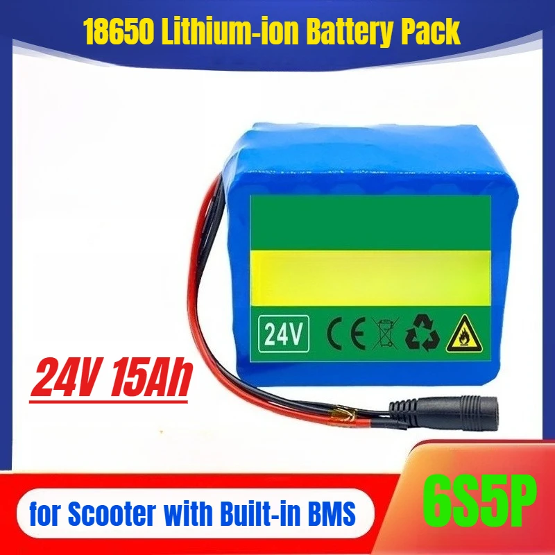 

24V 6S5P 15Ah 18650 Lithium-ion Battery Pack for Scooter with Built-in BMS