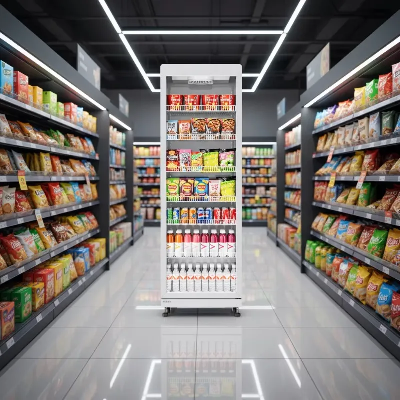 FOODLINE Customized Smart Open Door Cabinet QR Code Card Payment Commercial Cooler Vending Machine SDK