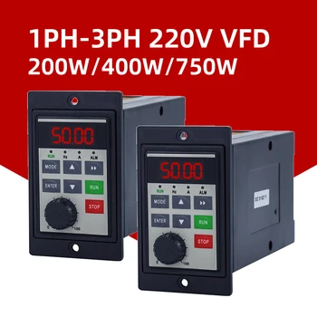 220V 0.2KW/0.4KW/0.75KW 1HP Economic Mini VFD Variable Frequency Drive Converter for Motor Speed ​​Control Inverter