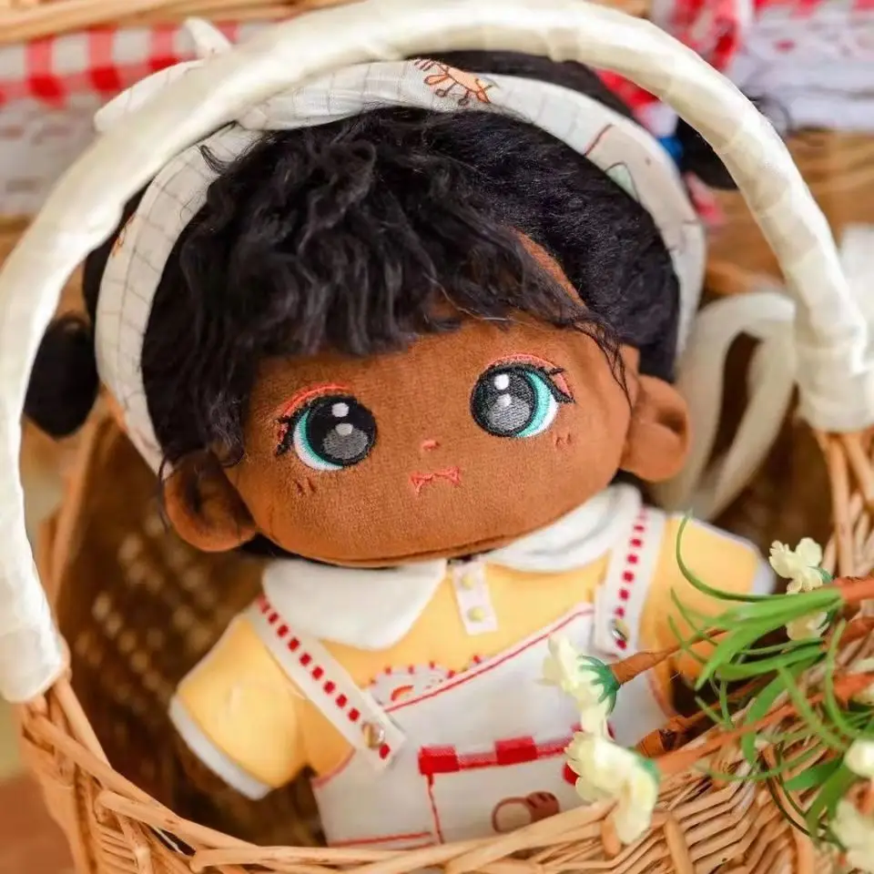 NEW Funny Black hair 20cm Korea Kpop EXO Doll Clothes Cute suit Stuffed Toy Black Dolls Plush for Idol Dolls Gift