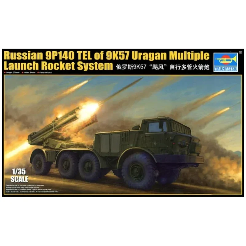 Trumpeter Plastic Assembled Scale Model Kit   TP01026  Russian 9P140 TEL of 9K57 Uragan Multiple Launch Rocket System 1/35 Scale