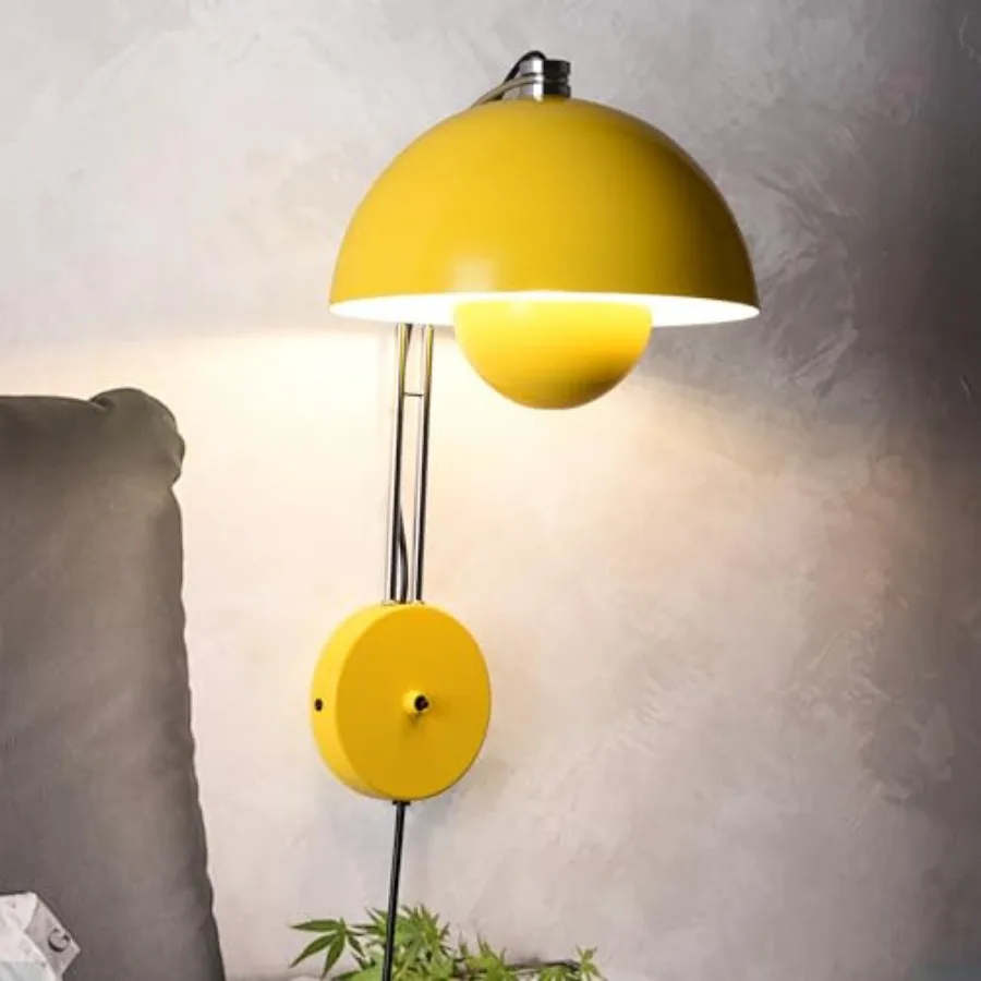 

Modern Sleek Plug in Wall Sconce, Hardwi and Corded 2in1 Design Metal Wall Light Fixtures for Bedroom Bedside Reading, Mid-Cent