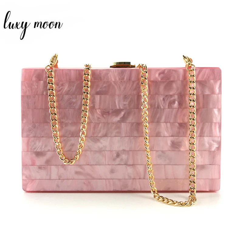 

Acrylic Clutch Bag For Women Evening Bag Day Clutches Wedding Purse Hard Case Party Metal Chain Handbags Female Bag ZD1115