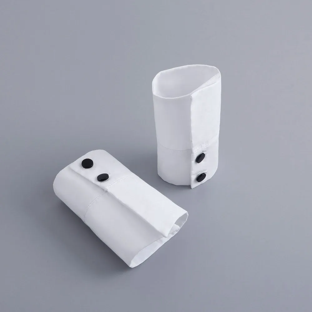 Creative White Fake Cuffs Button Decorative Cuff Extension Wrist Cuffs Elegant Detachable Fake Shirt Cuffs Clothing Accessories