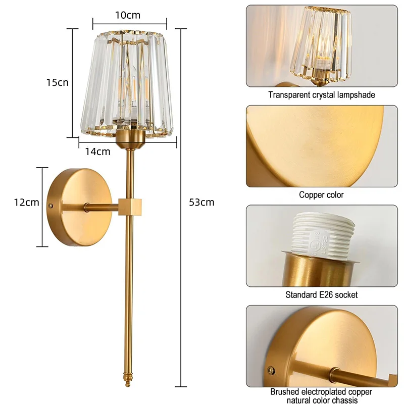 الشمال كريستال الجدار مصباح 1/2 قطعة الذهب الأسود الفضة RGB التحكم عن بعد عكس الضوء قابلة للشحن اللاسلكية غرفة المعيشة إضاءة غرفة النوم