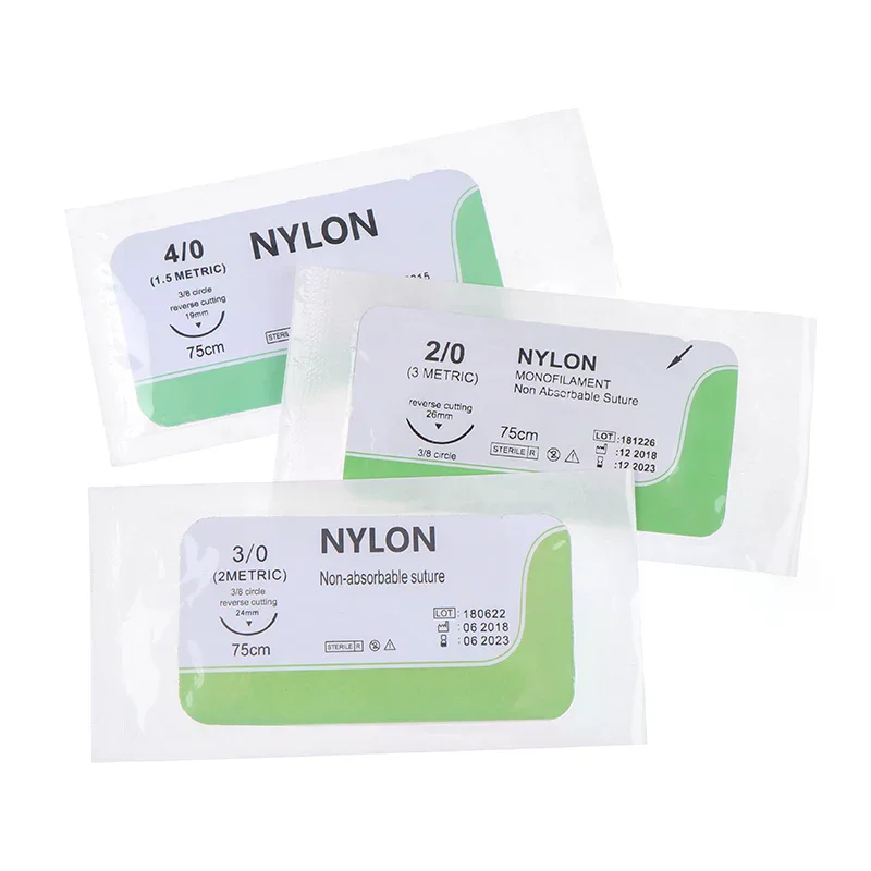 12 قطعة 75 سنتيمتر 2/0 3/0 4/0 5/0 إبرة طبية خياطة النايلون البوليستر الموضوع خياطة الممارسة عدة التدريس المظاهرات تمارين