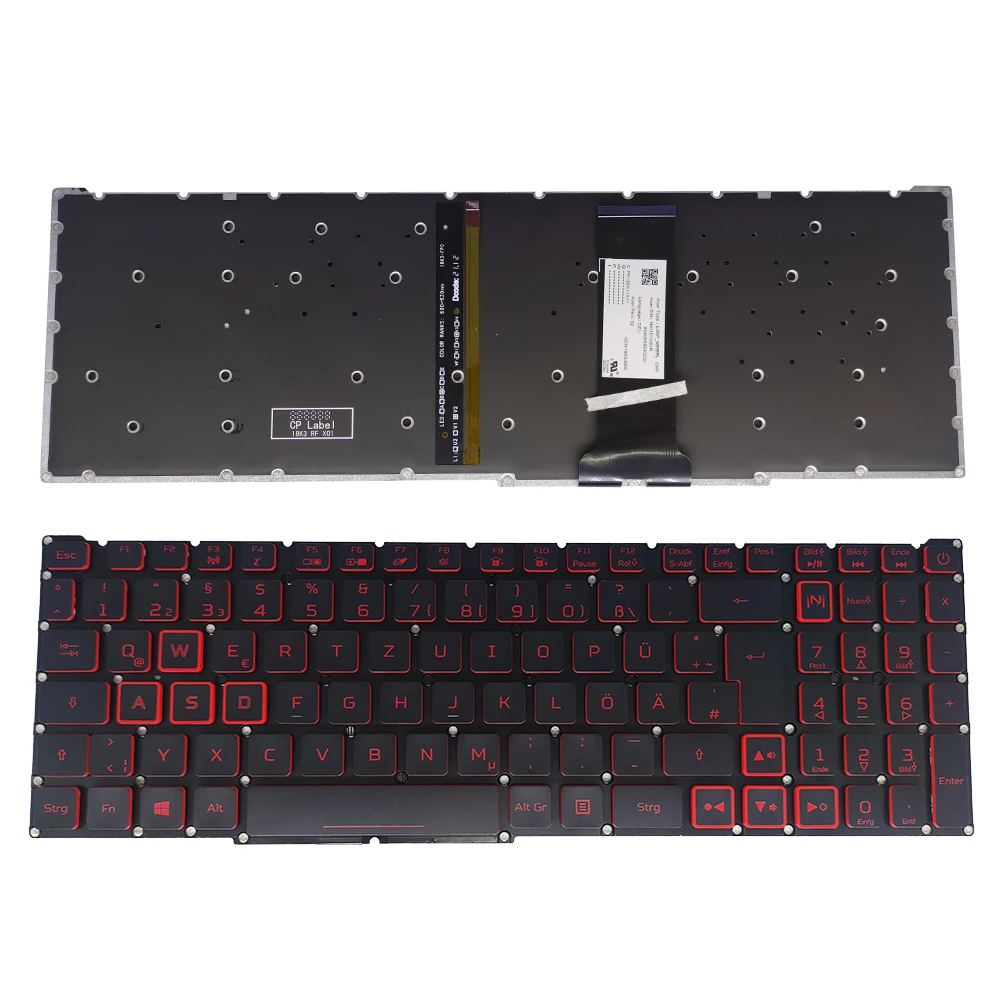 Imagem -06 - Teclado Retroiluminado para Acer Nitro Pt-br Brasil us ru An51554 An51543 An517-52 An517-51 An517-54 An715-51 Espanha la it tr gr fr