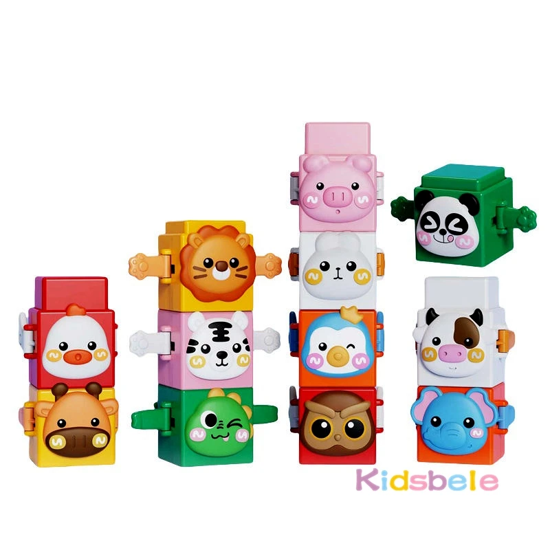 Animal Stacking Building Blocks Cups Building Learning Blocks Animal Sorting Stacking Educational Toys For Development