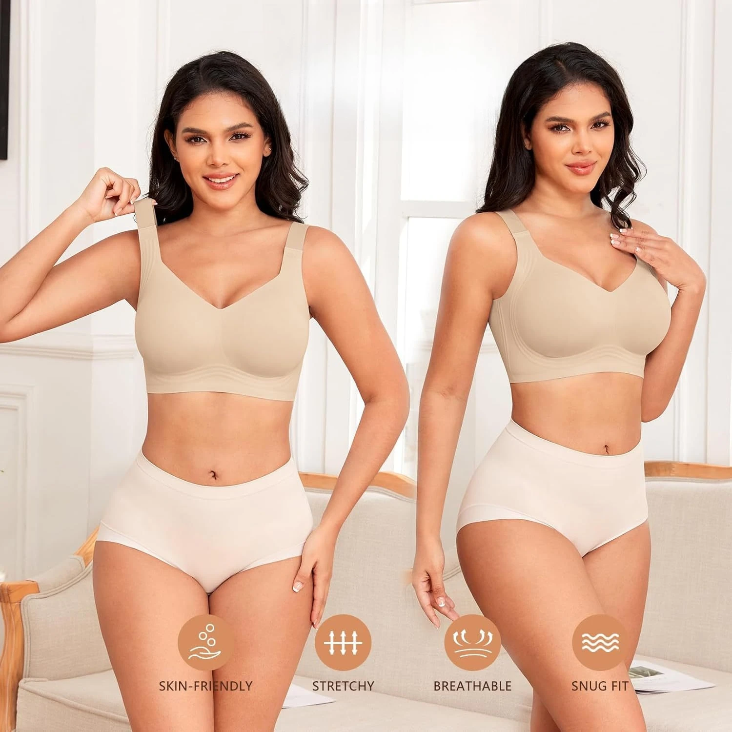 حمالات صدر بدون خياطة للنساء ملابس داخلية مريحة ملابس رياضية مبطنة ملابس داخلية غير سلكية حمالة صدر ناعمة تدعم حمالة صدر مثيرة #4