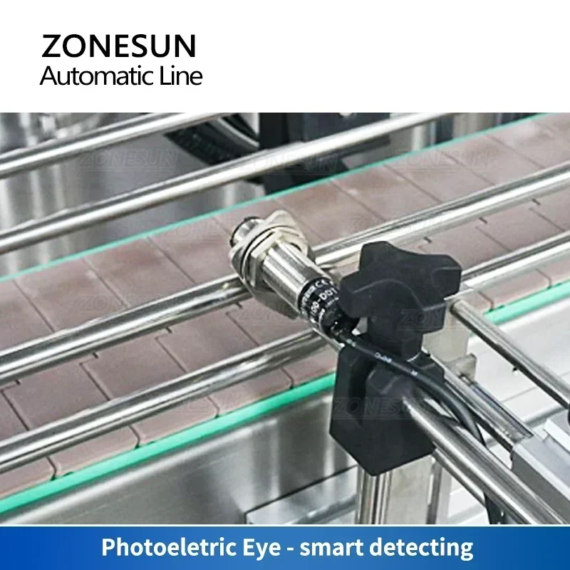 ZONESUN Automatic Liquid Filling Capping Labeling Machine 4 Head Bottle Piston Pump Robotic Arm Production Line ZS-FAL180X8