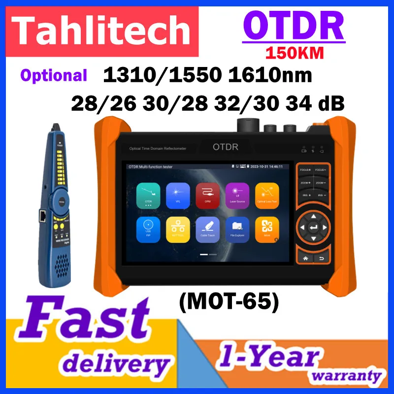 

Optic Fiber Reflectometer OTDR Testing Range 150KM Optical power meter Fibre Optic Tester OPM Visual fault locat UTP Cable test