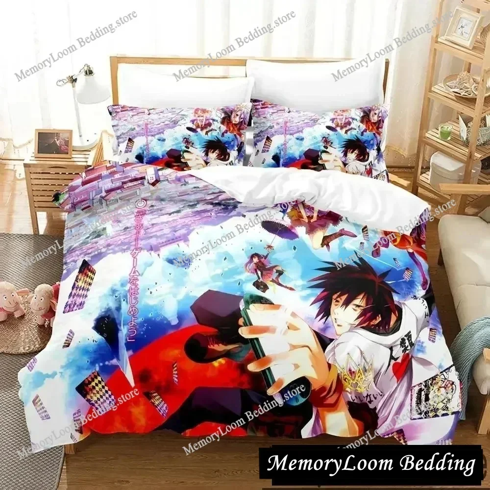 3D Printed Anime No Game No Life Bedding Set Duvet Cover Bedroom Comforter Single Twin King _Size Quilt Cover Home Textiles
