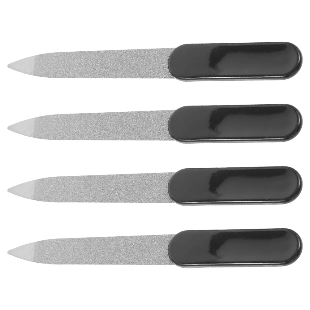 

4pcs Stainless Steel Files Double Sided Metal Nail Filer For Natural Artificial Nails Manicure Pedicure Tools Kit Coarse Fine