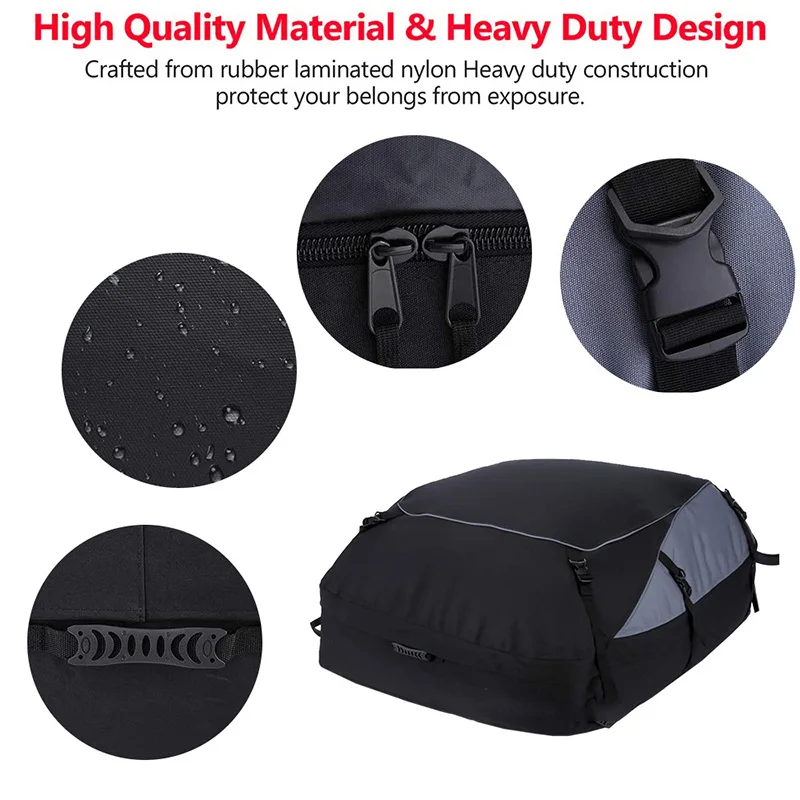 Car Cargo Roof Bag Waterproof Auto Rooftop Luggage Carrier Storage Bag 600D Oxford Car SUV Van Foldable Roofs Bags