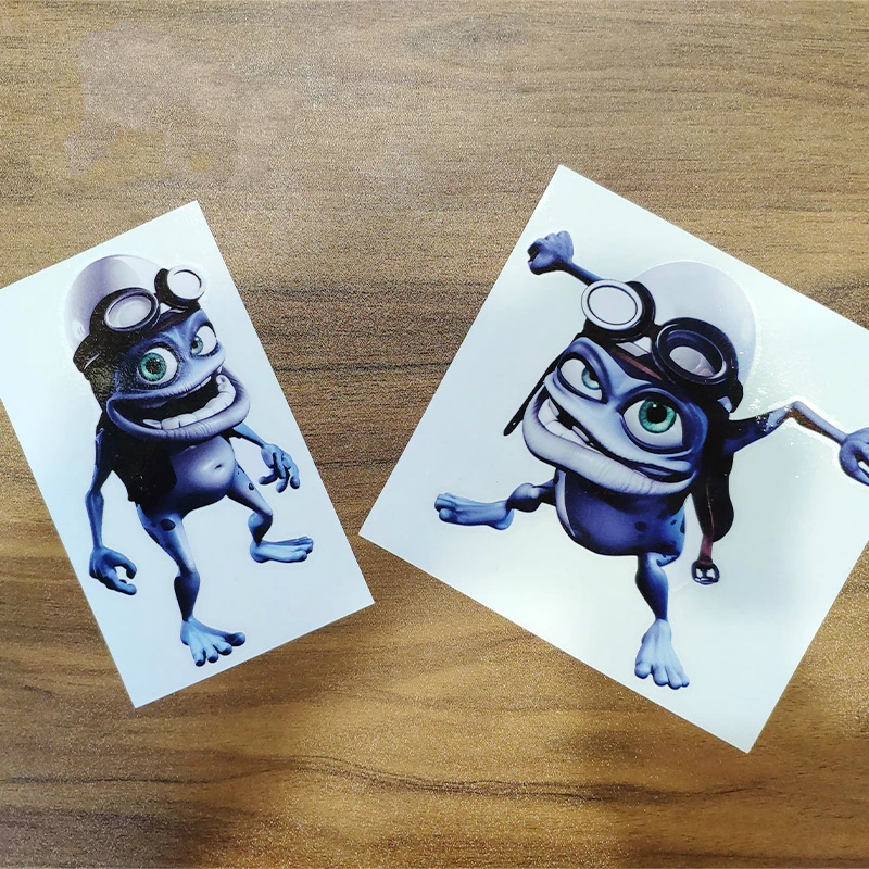 13cm Car Stickers Motorcycle Decals Funny Crazy Frog Cartoon Decorative Accessories to Cover Scratches Waterproof N141