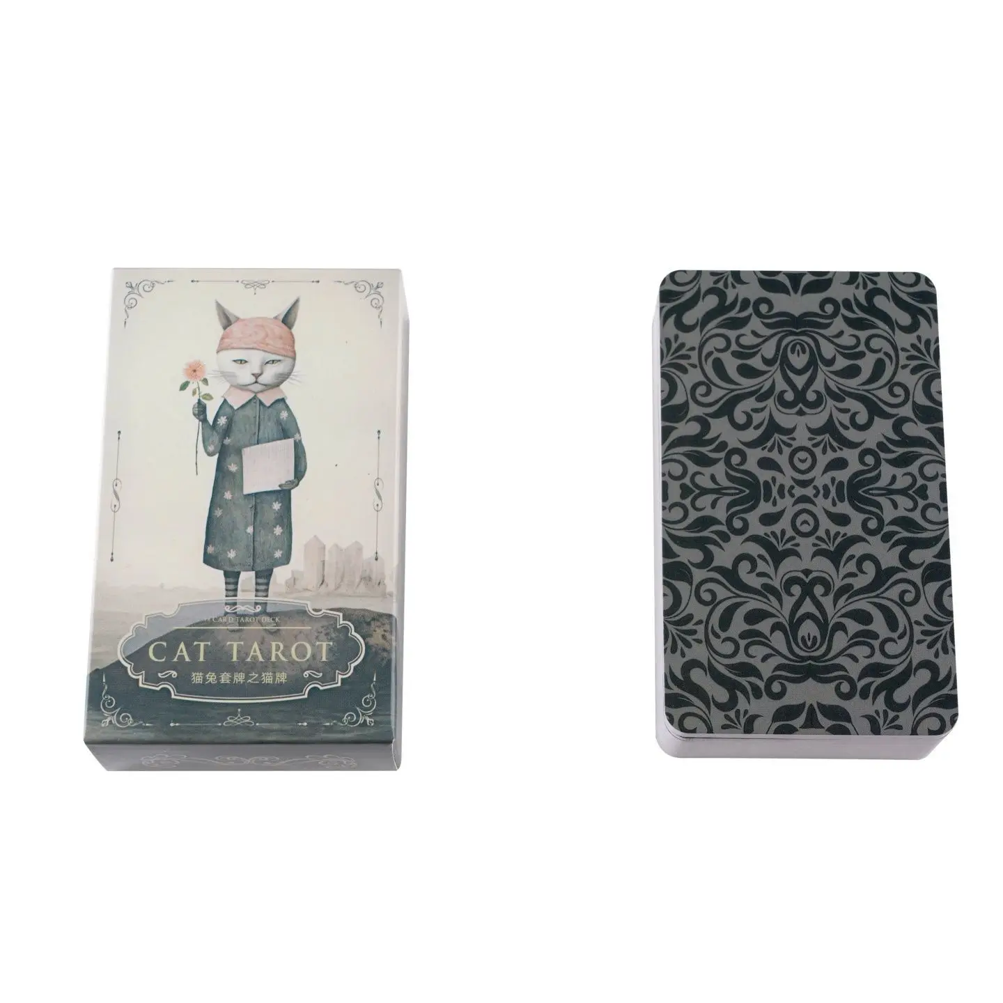 Surrealistische Katzen-Tarotkarten – Ästhetisches, skurriles 78-Karten-Deck mit sanften Pastellillustrationen, 10,3 x 6 cm