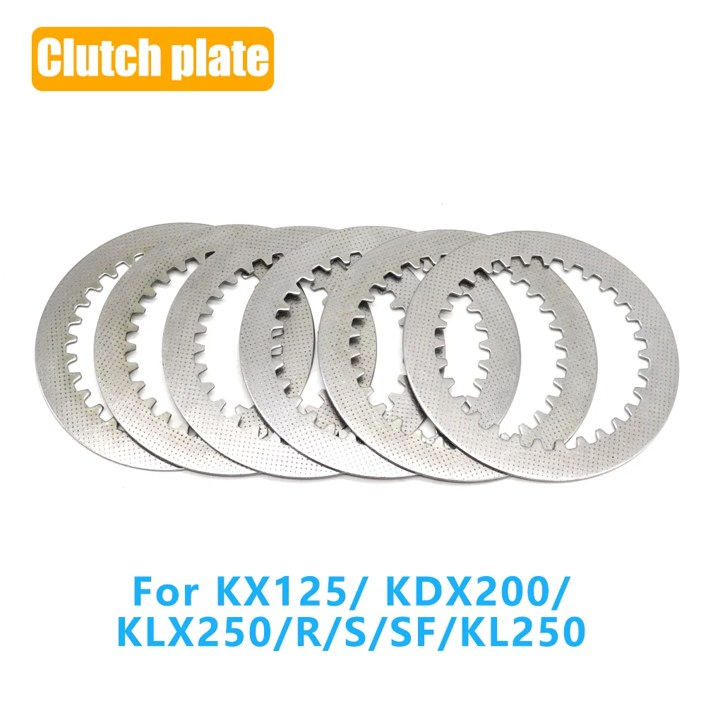 For Kawasaki KX125 KDX200 KLX250 KLX 250 R S SF KL250 KX 125 Motorcycle Clutch Plates Steel Disc Kits