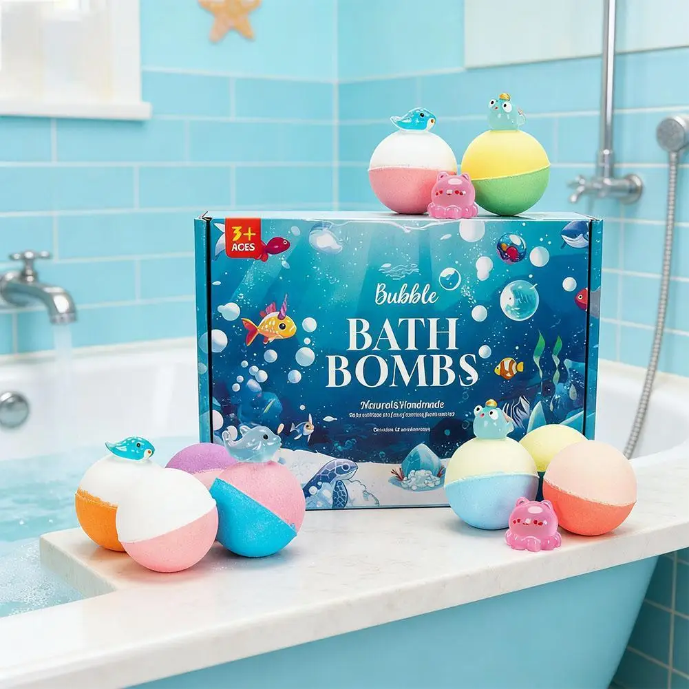 

12 Pcs Bath Salt Ball Relaxing Bubble Bath Bombs Sea Salt & Dried Flowers Moisturizing Skincare Gift Box For Women Men