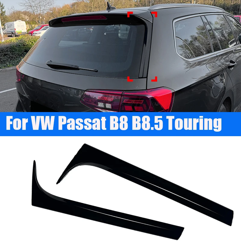 Car Rear Bumper Splitter Spoiler Canard Air Vent Trim Spoilers Gloss Black For Volkswagen VW Passat B8 B8.5 Touring 2015-2023
