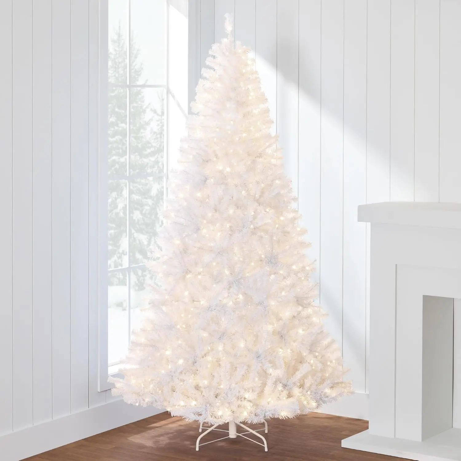 Best Choice Products White Christmas Tree 6ft Pre-Lit Artificial Pine Tree Premium Holiday Decoration w/Warm White Lights, Stand