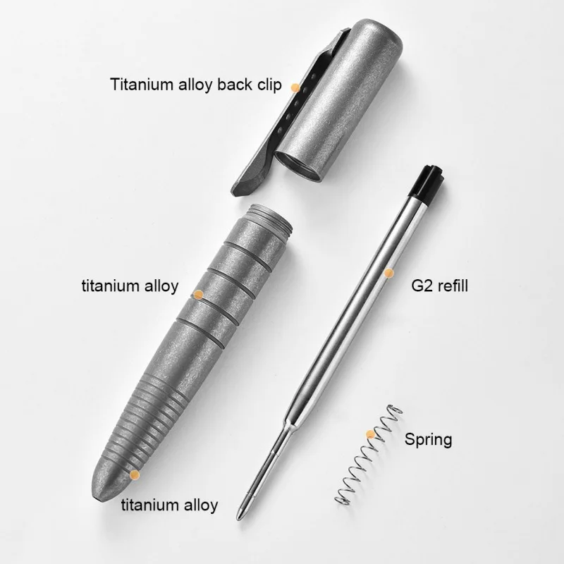 Luxury Bolt Action Pen Titanium Alloy Tactical Pen Window Breaker G2 Retractable Ballpoint Business Signature Writing Pen  ﻿