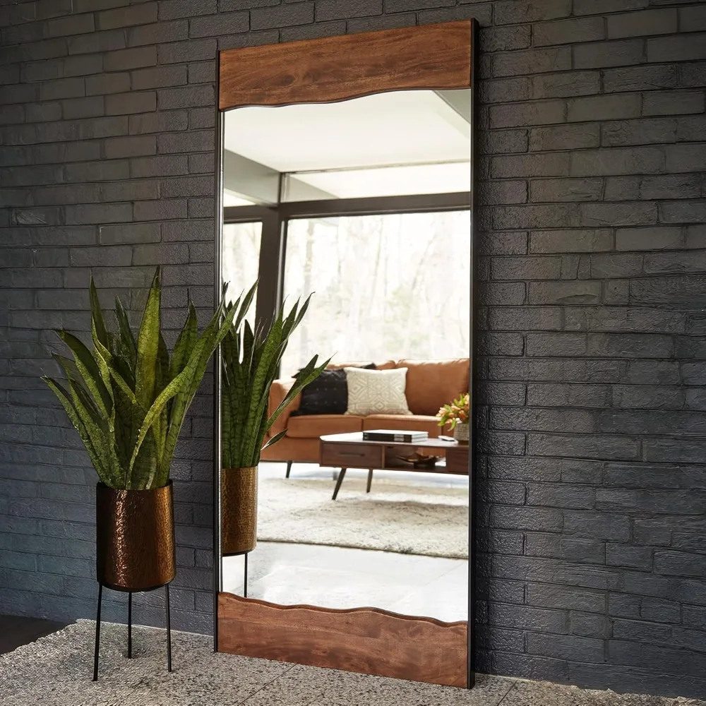 Design by Ashley Panchali Industrial Floor Mirror Brown & Black Large