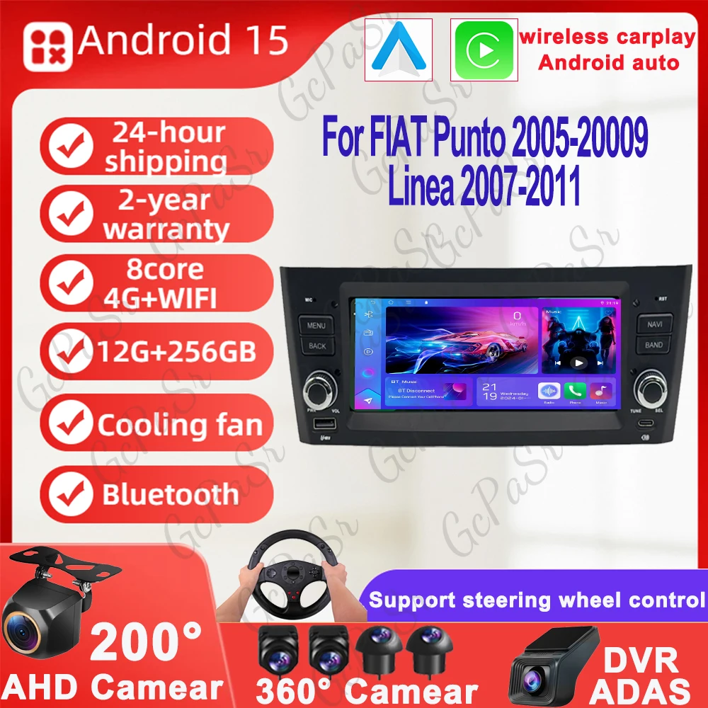 

6,8 ''Android автомобильный радиоприемник для FIAT Punto 2005-2009 для Linea 2007-2011 Auto Carplay GPS 5G WIFI мультимедийный видеоплеер BT беспроводной