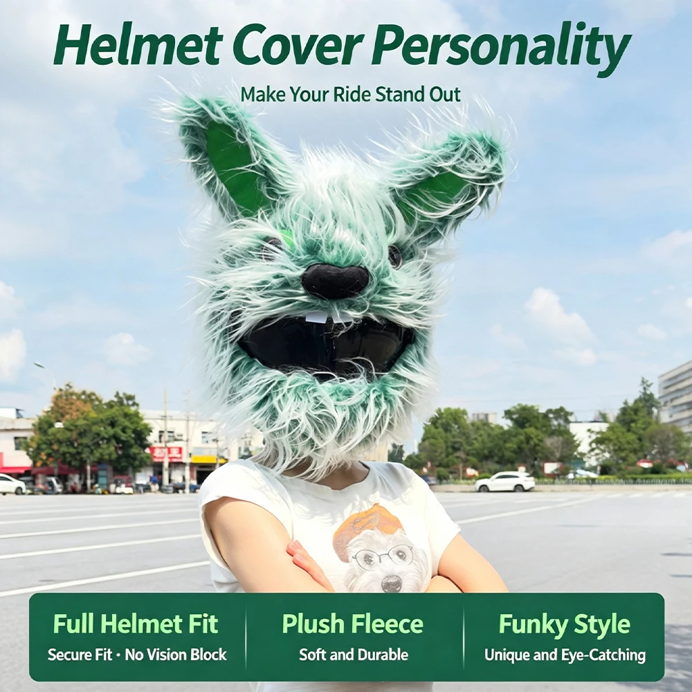 Cartoon Plush Animal Motorcycle Full Helmet Cover Funny Fabric Protection Soft Motorcycle Accessories